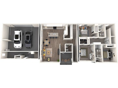 Floor plan for 3 beds, 2.5 baths, 1552 sqft